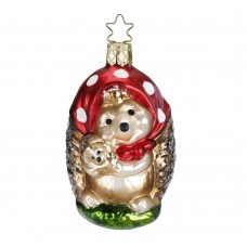 NEW - Inge Glas Glass Ornament - Mama Hedgehog 